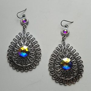 GYPSY MEDALLION DROP EARRINGS OPAL NEW